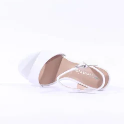 Women Tamaris Meliah Mid Heel Sandal - White