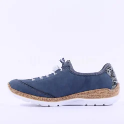 Women Rieker Memory Foam Elasticated Laces - Blue
