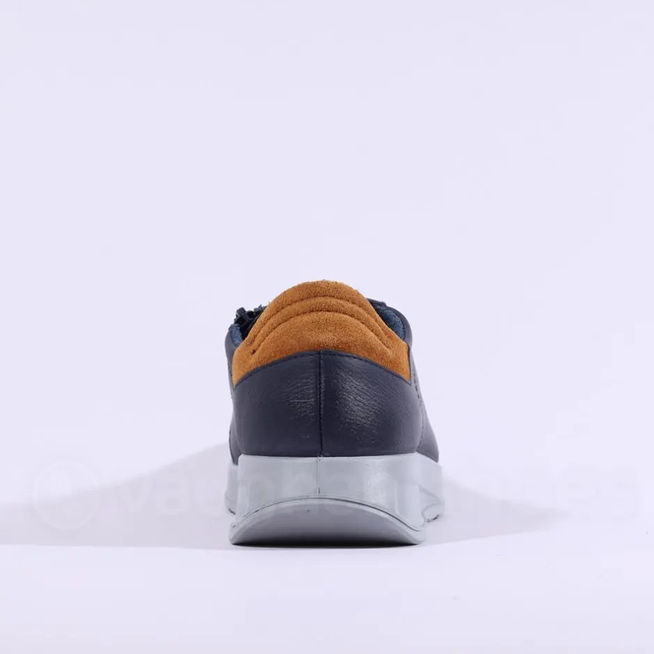 Ara Men Matteo Sport Lace Wide Fit Shoe - Navy Tan