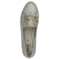Women Jana Mena Link Detail Slip On Loafer - Gold Metallic