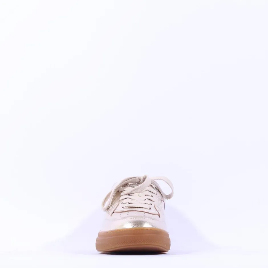 Women Paul Green Metallic Gumsole Trainer - Gold Leather