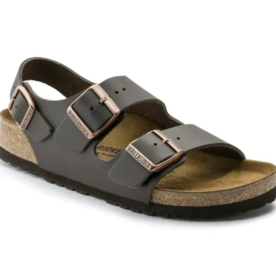 Birkenstock Men Milano Natural Leather - Dark Brown