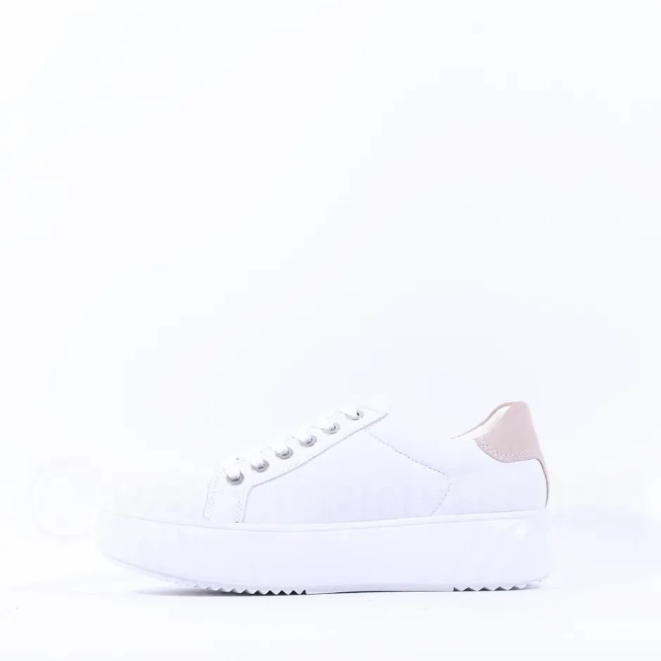 Women Ara Monaco Platform Laced Trainer - White Sand