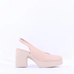 Women Wonders Naima Platform Bold High Heel - Nude Leather