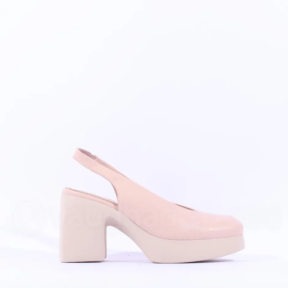 Women Wonders Naima Platform Bold High Heel - Nude Leather