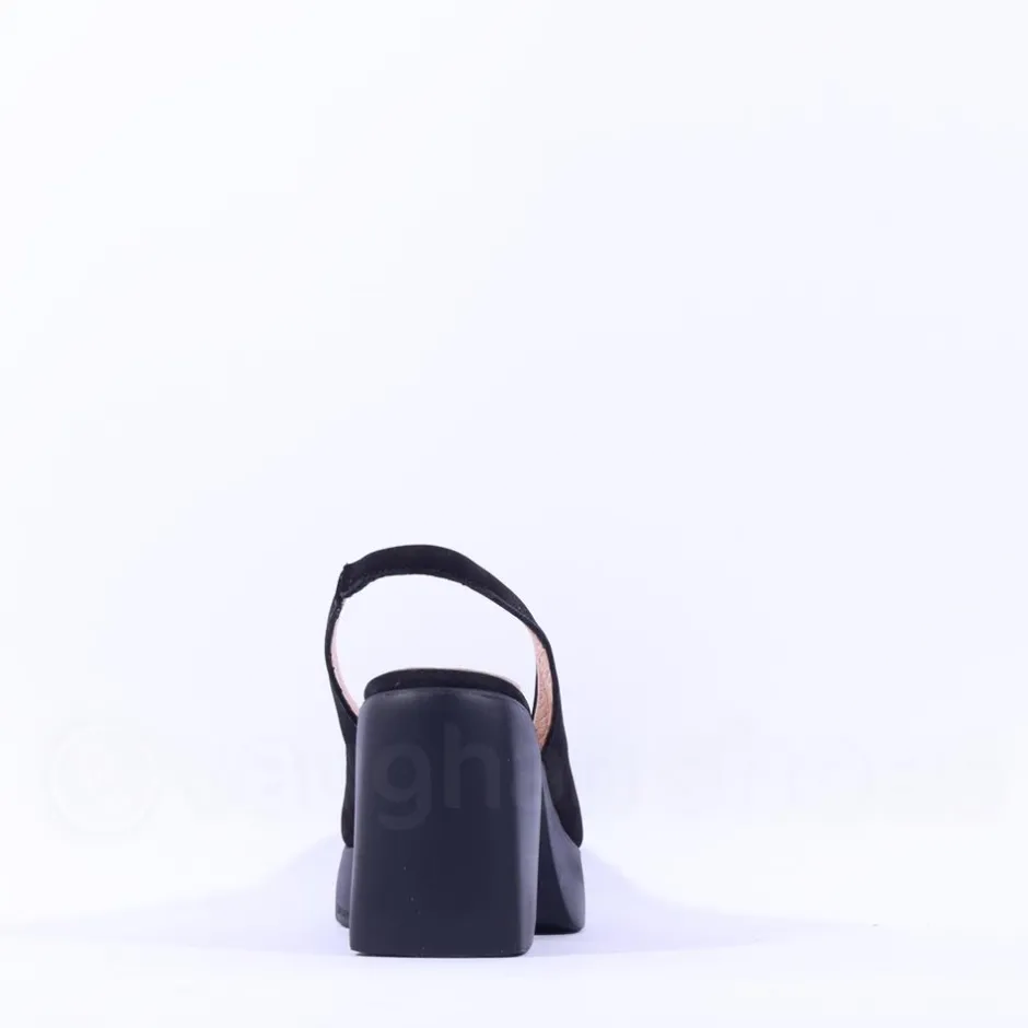 Women Wonders Naima Platform Bold High Heel - Black Nubuck