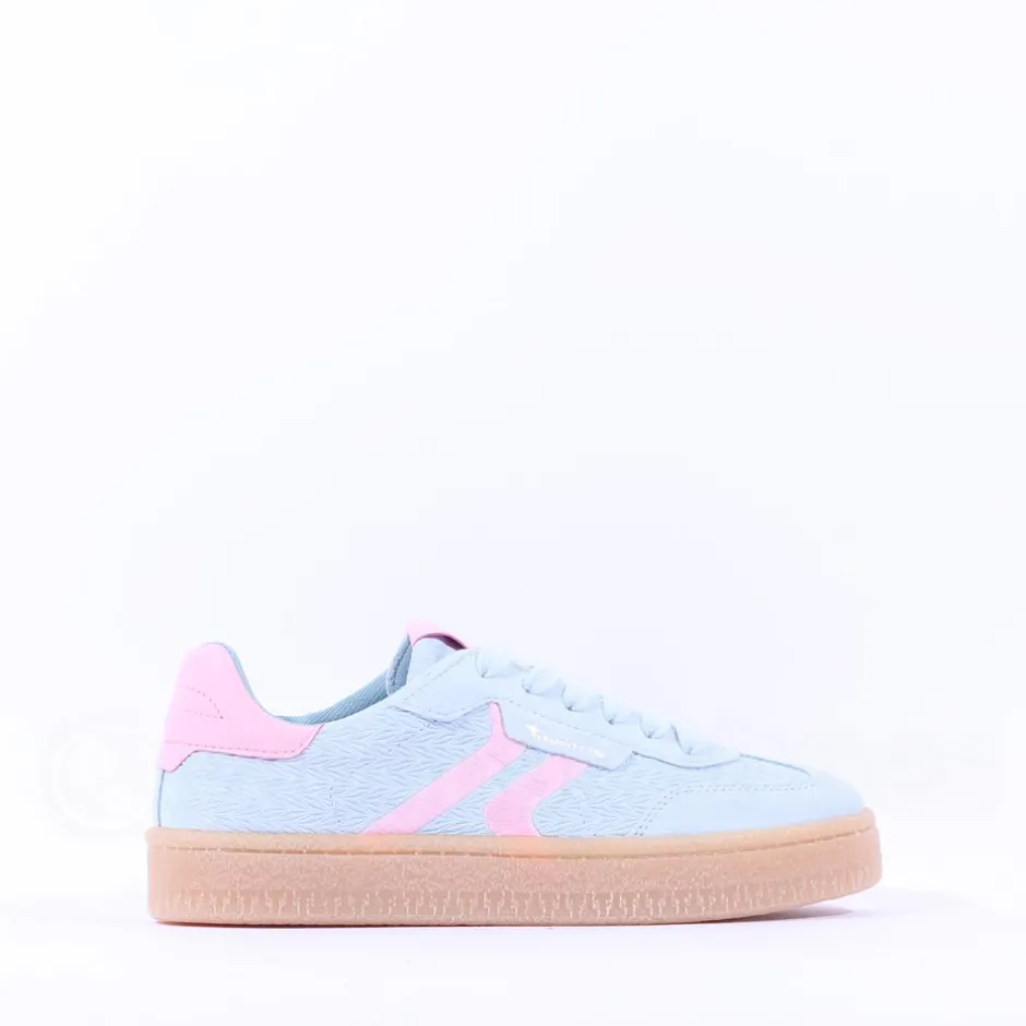 Women Tamaris Nakja Retro Gumsole Trainer - Light Blue