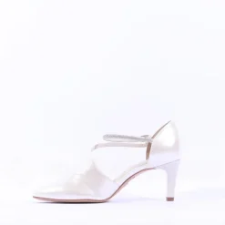 Women Tamaris Nea Glitter Strap Mid Heel - Pearl