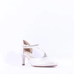 Women Tamaris Nea Glitter Strap Mid Heel - Pearl