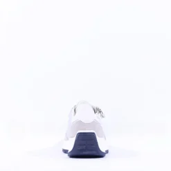Women Ara New York Side Zip Laced Trainer - White Silver