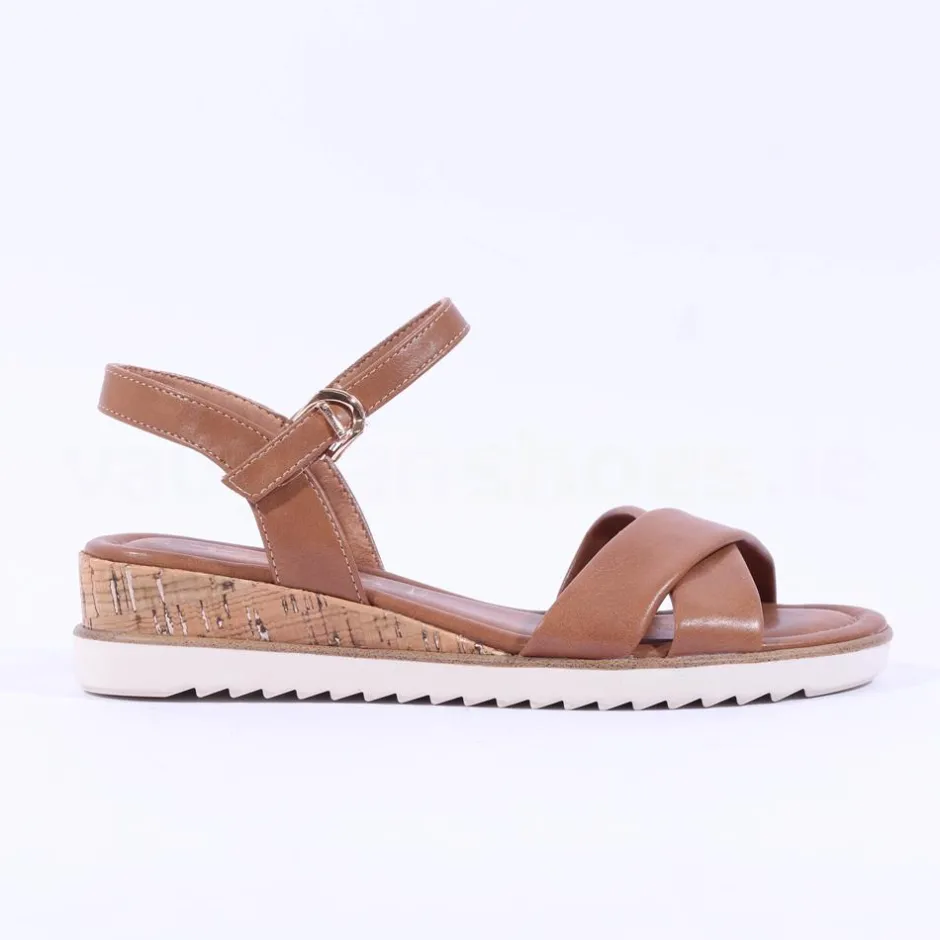 Women Tamaris Nirmala Low Cork Wedge Sandal - Cognac