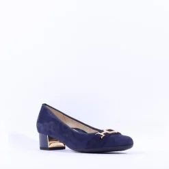 Women Ara Nizza Link Court Shoe - Navy Suede
