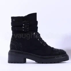 Women Una Healy No Ordinary Kiss Toe Cap Boot - Black Sparkle