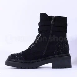 Women Una Healy No Ordinary Kiss Toe Cap Boot - Black Sparkle