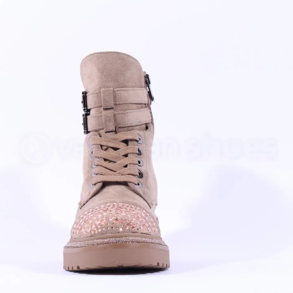 Women Una Healy No Ordinary Kiss Toe Cap Boot - Taupe Sparkle