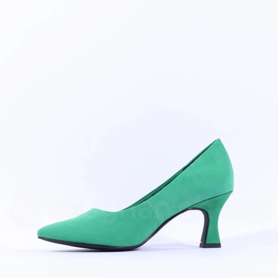 Women Marco Tozzi Nosca Pointed Toe Mid Heel - Leaf Green