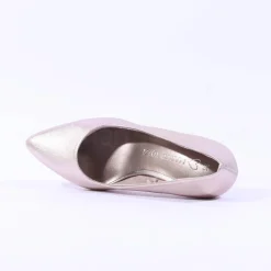 Women Marco Tozzi Nosca Pointed Toe Mid Heel - Platinum