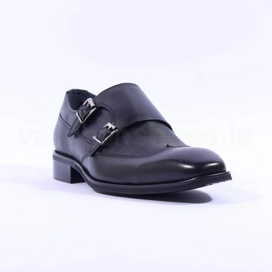 Tommy Bowe Obus Monkstrap Dress Shoe - Black Leather