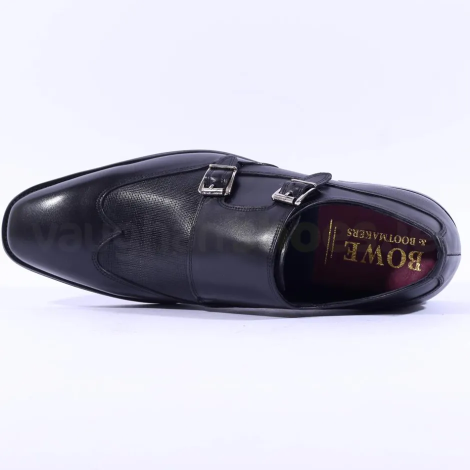 Tommy Bowe Obus Monkstrap Dress Shoe - Black Leather