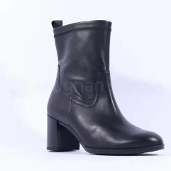 Women Gabor October Stack Heel High Ankle Boot - Black Leather