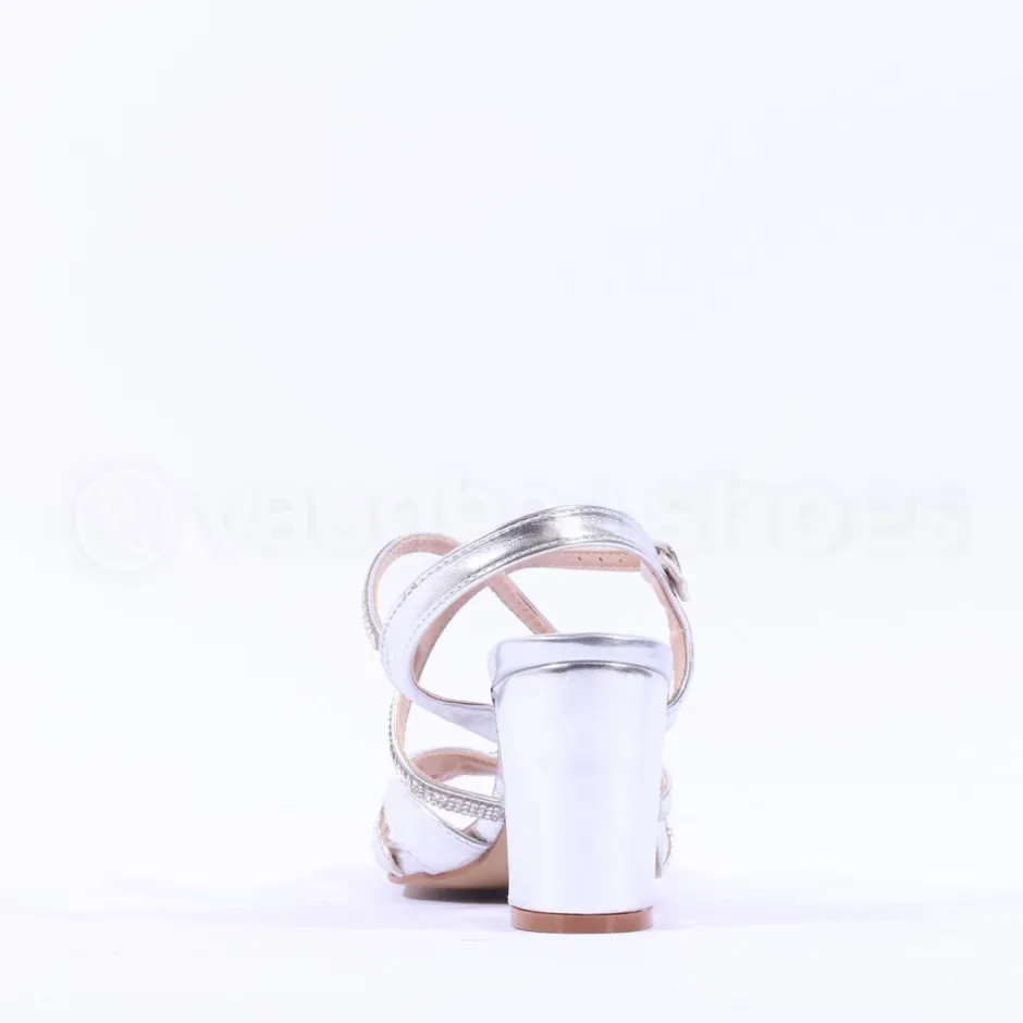Women Sorento Oldwalls Castle Block High Heel - Silver