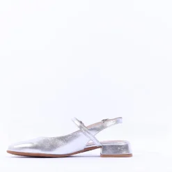 Women Wonders Oriana Low Mary Jane Pump - Silver Leather