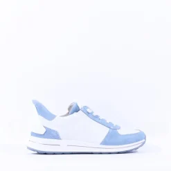 Women Ara Osaka 2.0 Bungee Lace Easy Slip On - White Blue