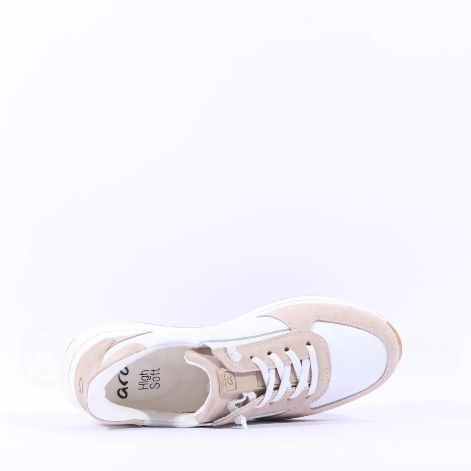 Women Ara Osaka 2.0 Bungee Lace Easy Slip On - White Beige