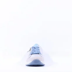 Women Ara Osaka Comfort Laced Trainer Side Zip - Silver Ice