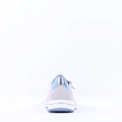 Women Ara Osaka Comfort Laced Trainer Side Zip - Silver Ice