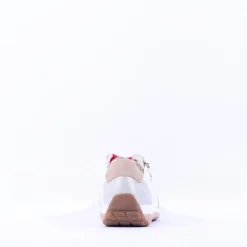 Women Ara Osaka Comfort Laced Trainer Side Zip - White Combi