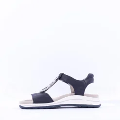 Women Ara Osaka Metal Plate Velcro Sandal - Navy