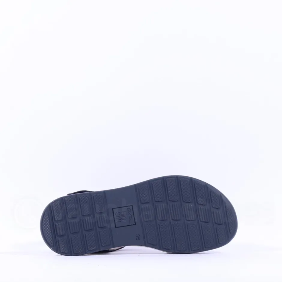 Women Ara Osaka Metal Plate Velcro Sandal - Navy