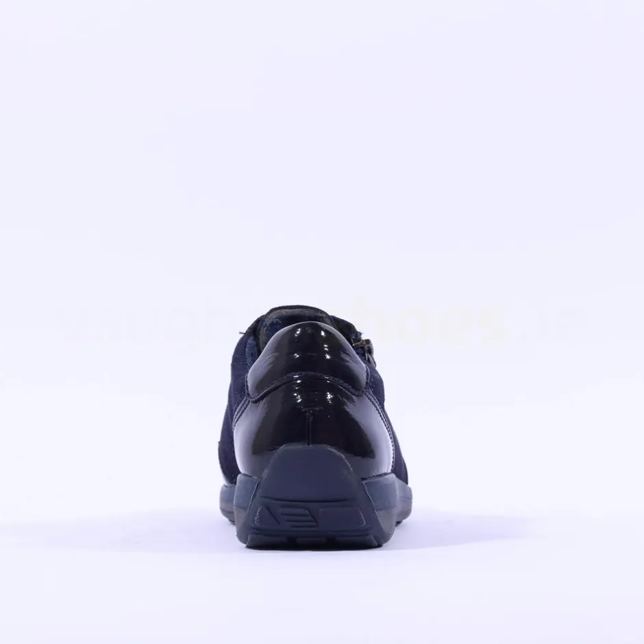 Women Ara Osaka Side Zip Ribbon Lace Trainer - Navy Shimmer