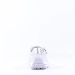 Women Ara Osaka Side Zip Ribbon Lace Trainer - White Silver