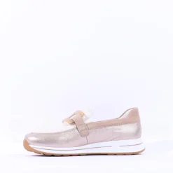 Women Ara Osaka Slip On Buckle Wedge - Beige Gold