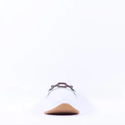 Women Ara Osaka Slip On Link Wedge - White Gold Leather