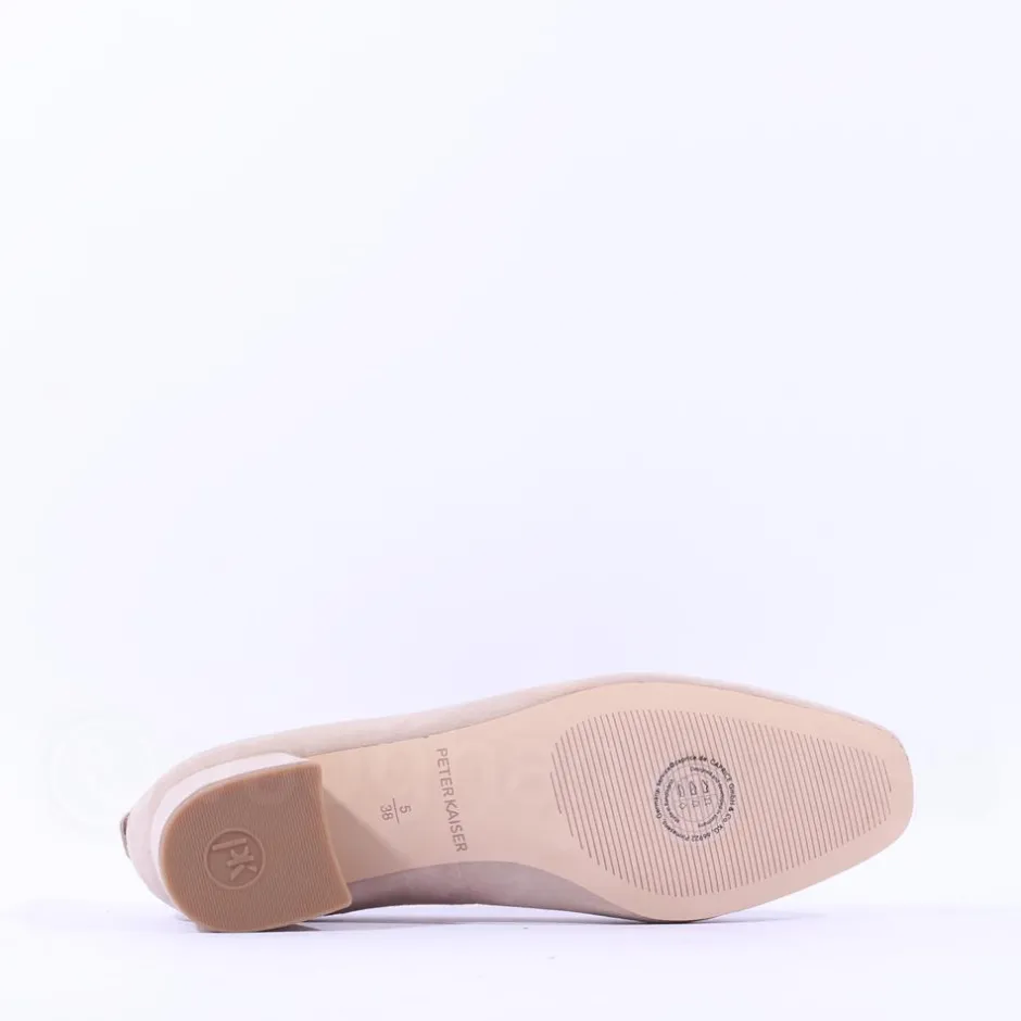 Women Peter Kaiser Padua Block Heel Court Shoe - Sand Suede