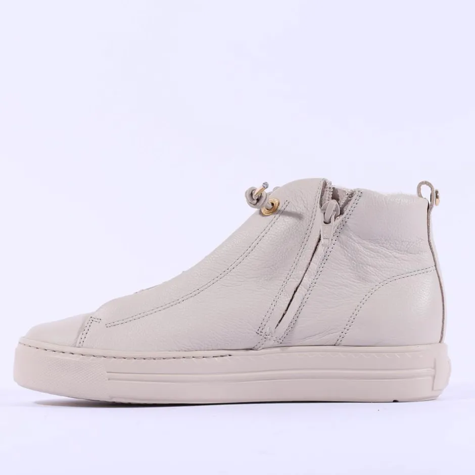 Women Paul Green Hidden Bungee Lace Hi Top - Biscuit Leather