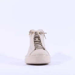 Women Paul Green Hidden Bungee Lace Hi Top - Biscuit Leather
