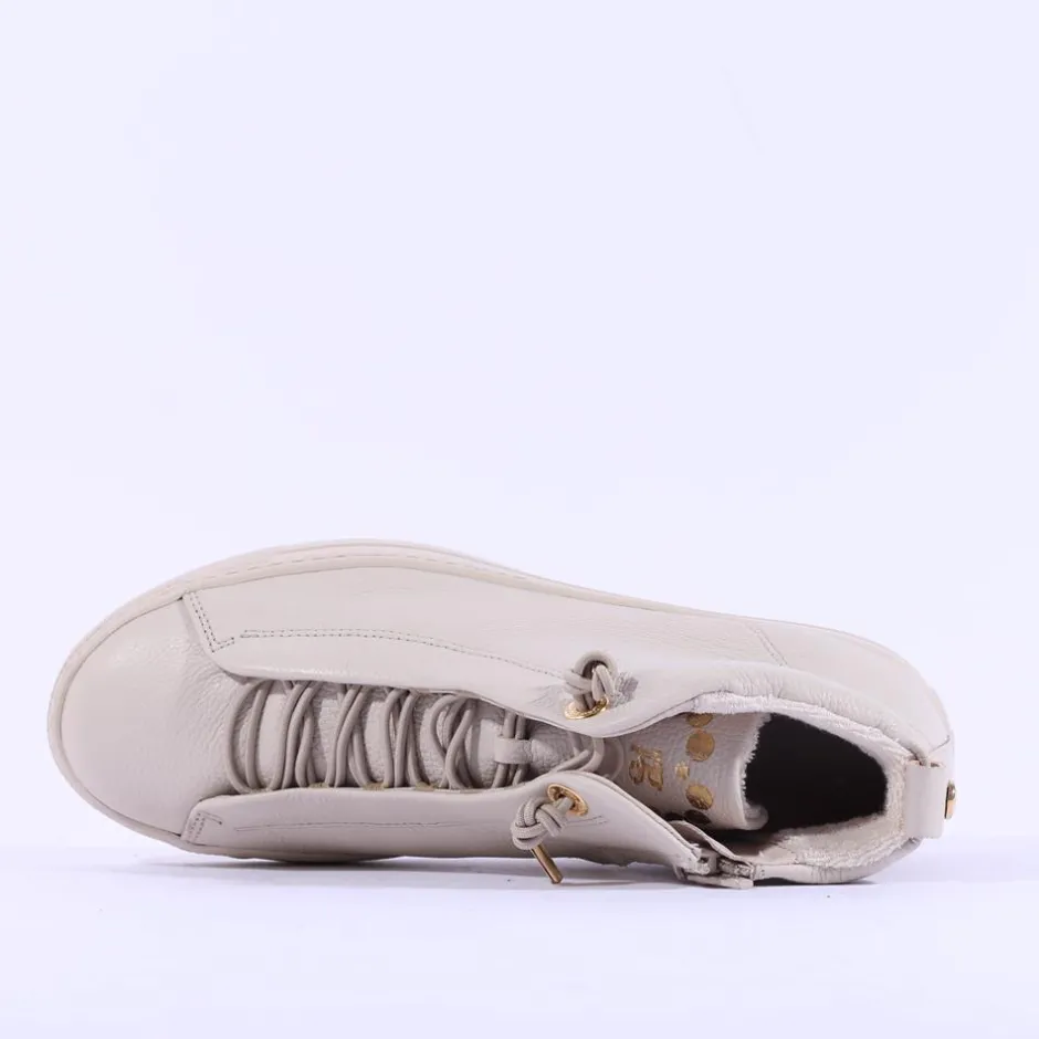 Women Paul Green Hidden Bungee Lace Hi Top - Biscuit Leather