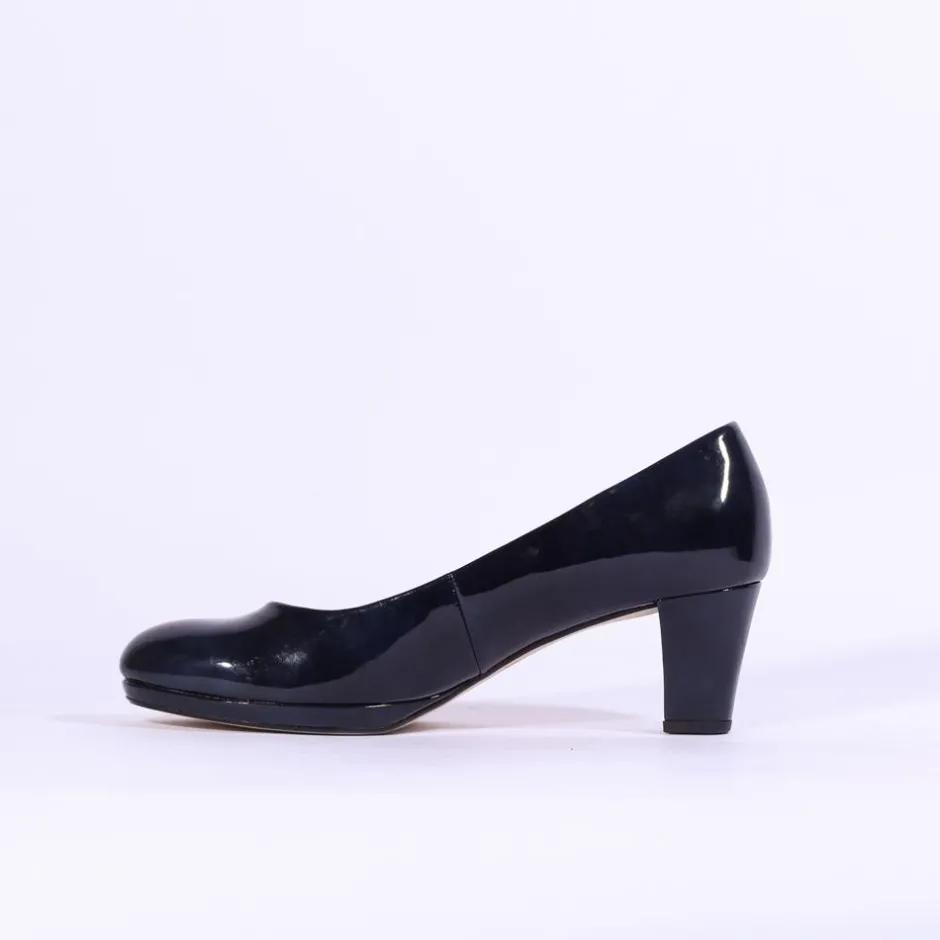 Women Gabor Platform Court Shoe Figaro - Navy
