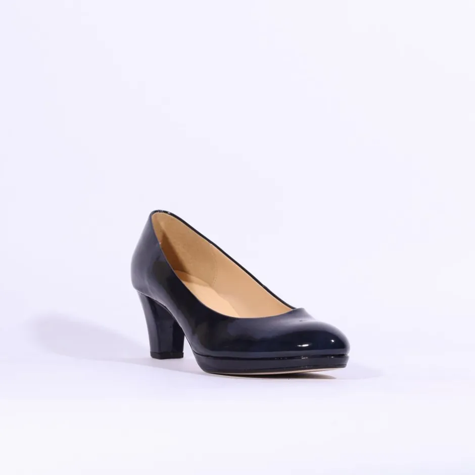 Women Gabor Platform Court Shoe Figaro - Navy