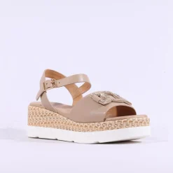 Women Repo Platform Espadrille Sandal - Beige