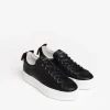 Women NeroGiardini Platform Laced Bow Trainer - Black Leather