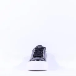 Women NeroGiardini Platform Laced Bow Trainer - Black Leather