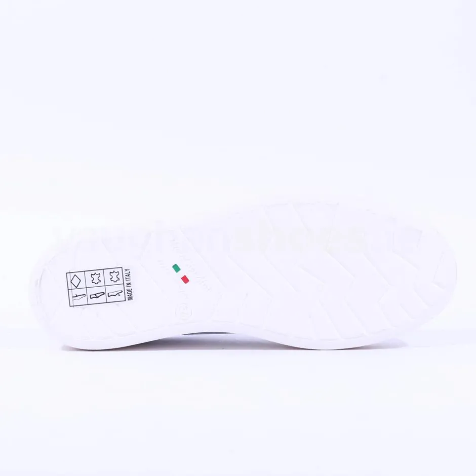Women NeroGiardini Platform Laced Bow Trainer - White Gold Leather