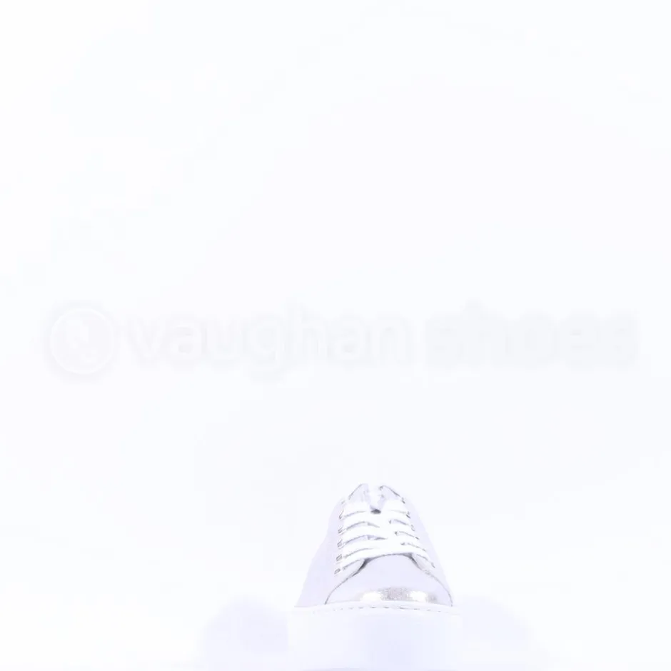 Women Paul Green Platform Laced Eyelet Trainer - Silver Shimmer