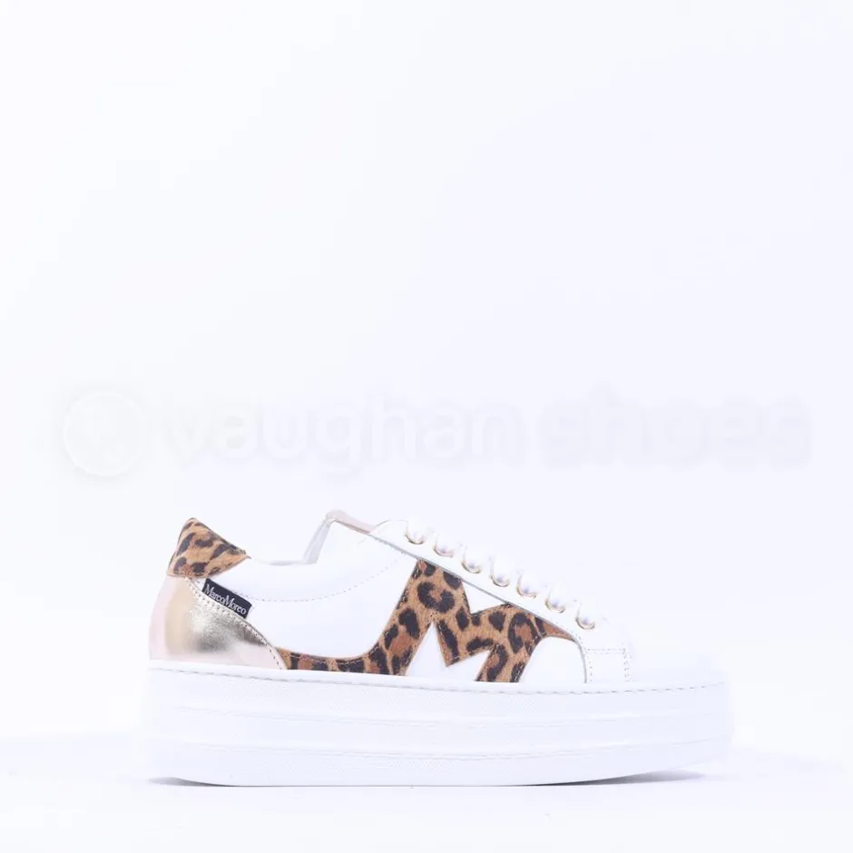 Women Marco Moreo Platform Laced M Trainer - White Leopard