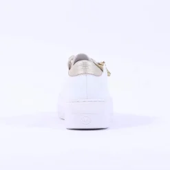 Women Rieker Platform Laced Trainer & Side Zip - White